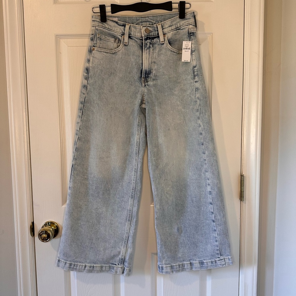 NWT GAP High Rise Wide Leg Stride Ankle Jeans - Petite - Picture 4 of 7